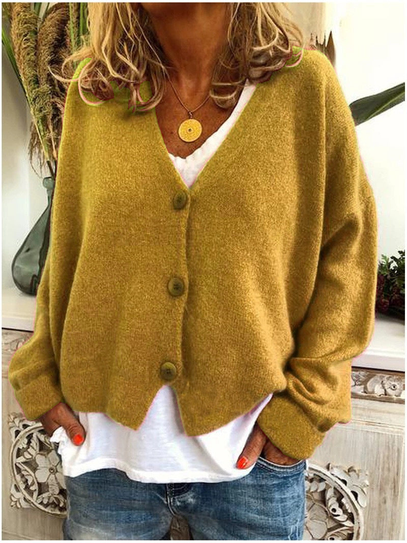 Cardigan donna casual chic in maglia, elegante e confortevole. Ottimo per la moda autunno/primavera e l'ufficio.