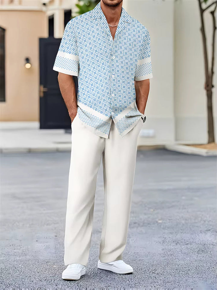 Completo Estivo Uomo Due Pezzi Geometrico: comfort, stile e traspirabilità garantiti.