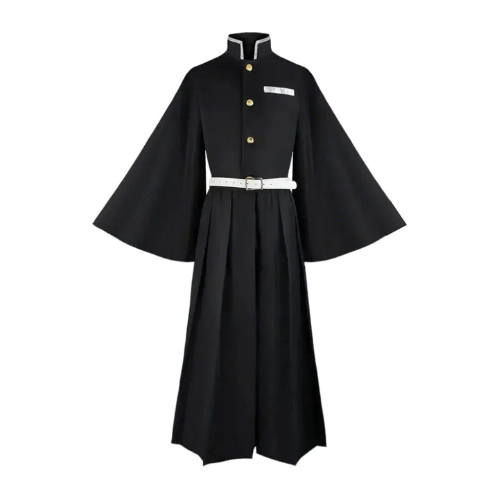 Dettaglio colletto alto di un costume cosplay anime unisex, ideale per Halloween, feste ed eventi.