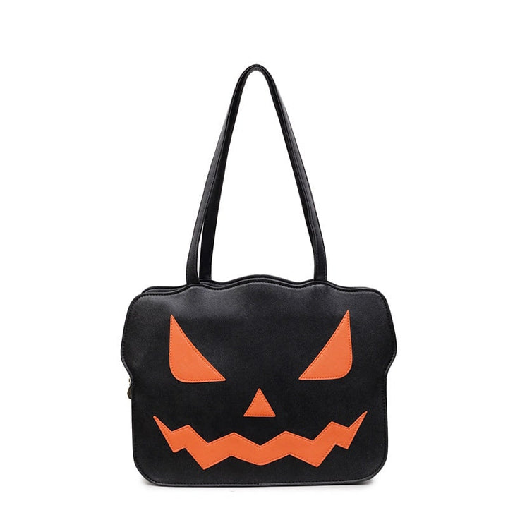 Borsa a tracolla Halloween per donna, design zucca Jack-O'-Lantern, accessorio indispensabile per la festa.