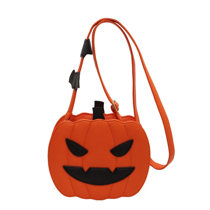 Borsa a tracolla Halloween con vivace zucca Jack-O-Lantern e pipistrelli per un tocco di moda festivo.