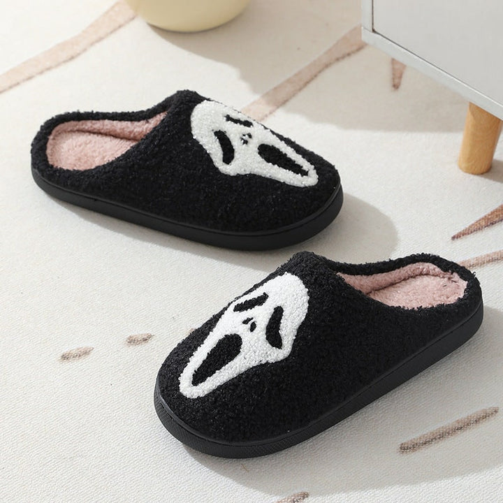 Pantofole unisex Halloween con supporto arco e suola antiscivolo, in caldo peluche per la casa.