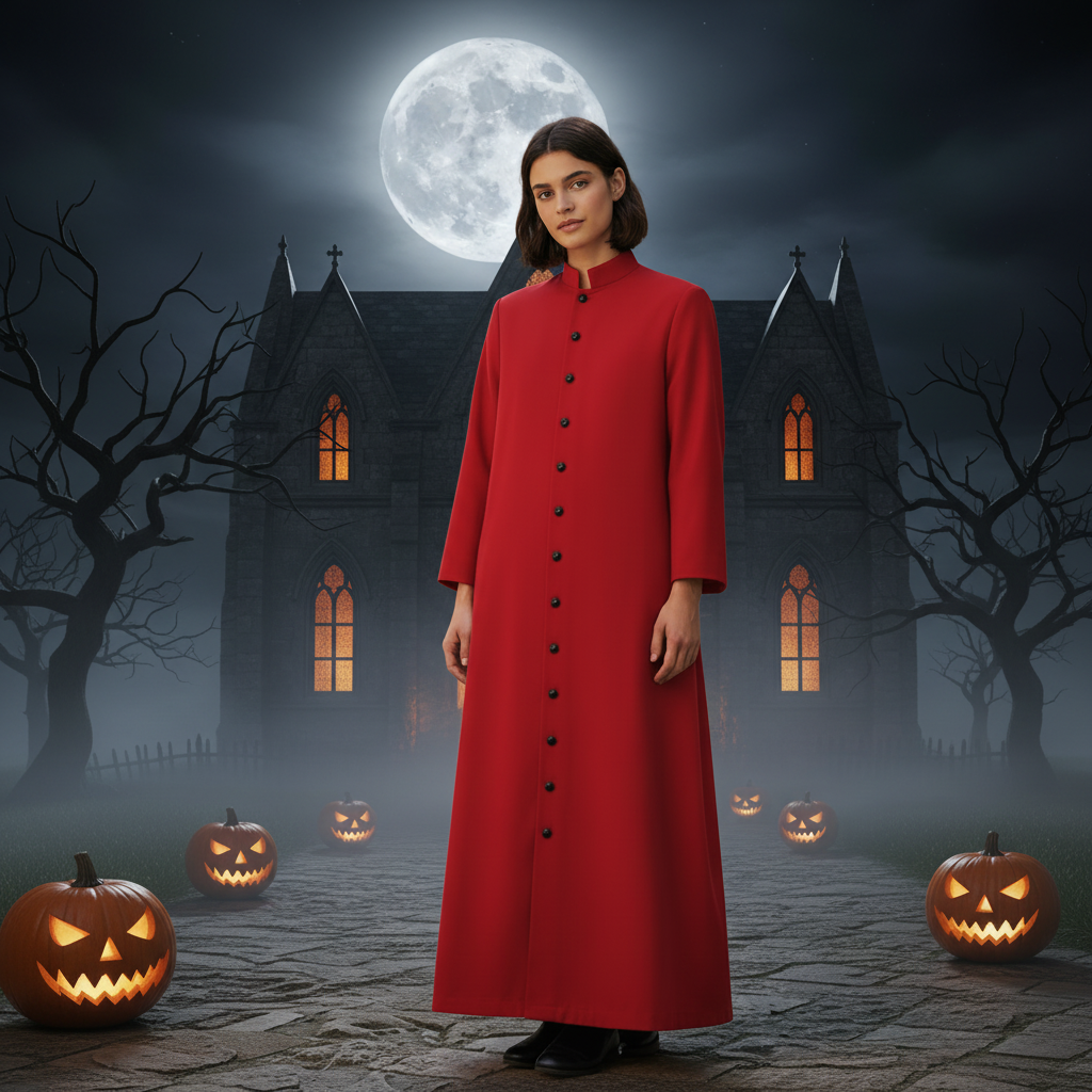 Costume da sacerdote toga unisex per Halloween, perfetto per feste a tema e cosplay religioso.
