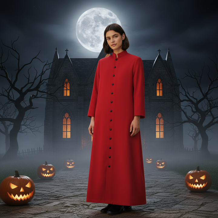 Costume da sacerdote toga unisex per Halloween, perfetto per feste a tema e cosplay religioso.