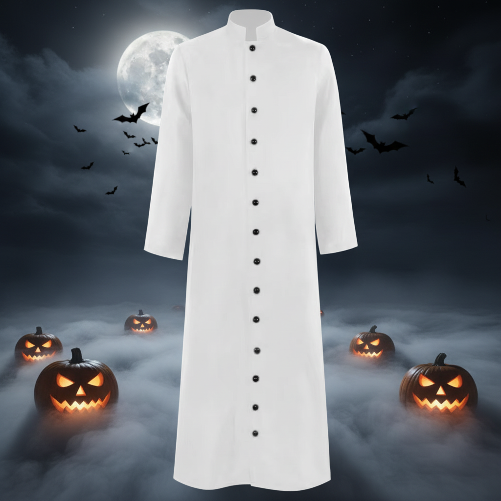 Elegante veste da sacerdote unisex, ideale per travestimenti di Halloween e eventi cosplay.