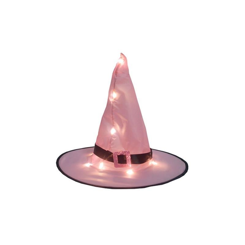 Crea un'atmosfera misteriosa e luminosa per Halloween con questo cappello da strega LED riutilizzabile.