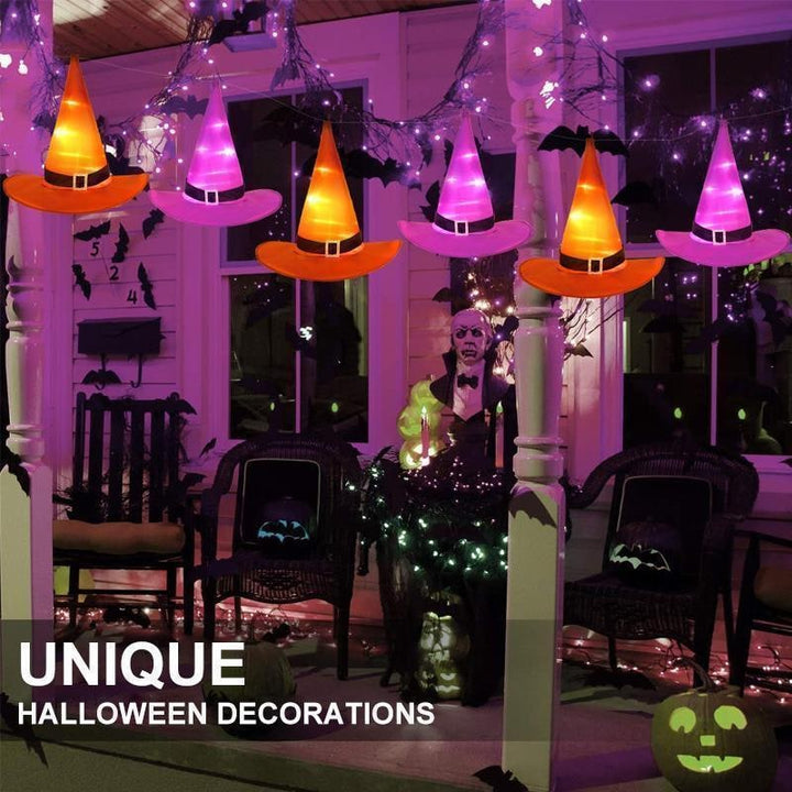 Decorazione spettrale: cappello da strega con luci LED per esterno/interno, crea magia luminosa per Halloween.