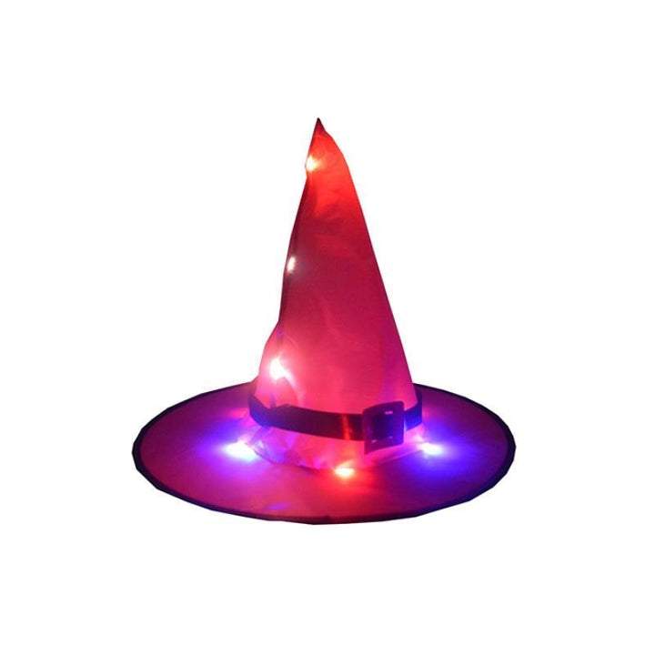 Cappello da strega Halloween: magia luminosa con luci LED brillanti, decorazione spettrale per ogni festa.