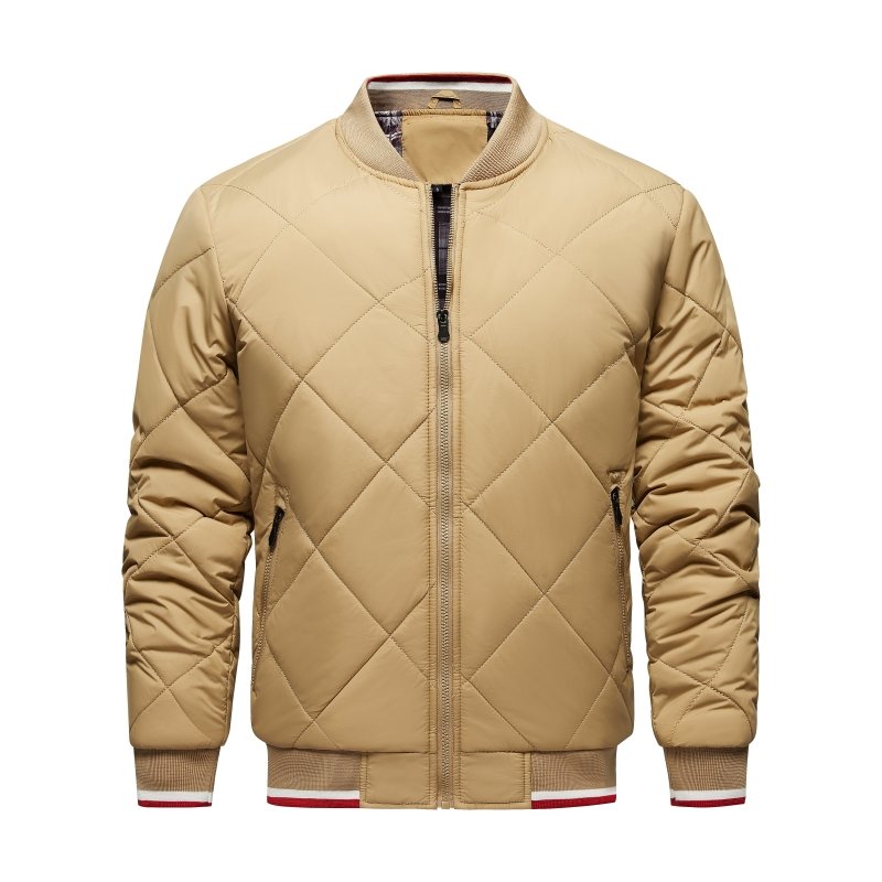 Bomber uomo trapuntato geometrico, giacca casual-elegante, perfetta per lo stile maschile quotidiano.
