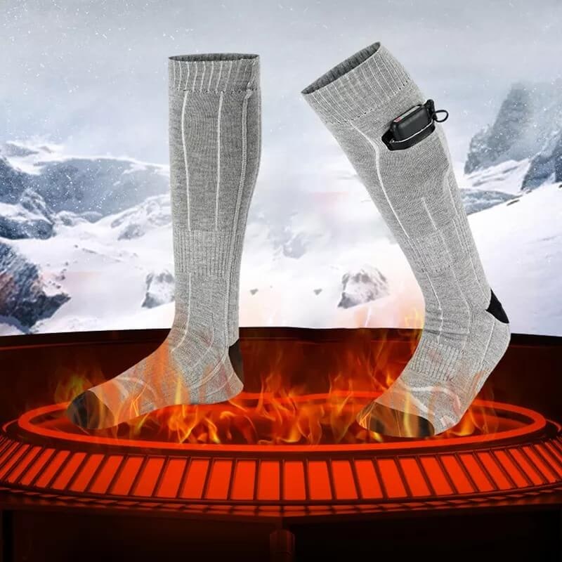 Unisex, calze riscaldate al ginocchio con batteria, offrono calore e comfort per piedi caldi anche nel freddo inverno.