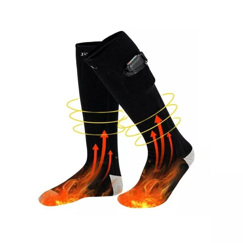 Combatti il freddo con queste calze riscaldate ricaricabili al ginocchio unisex. Perfette per inverno, outdoor e relax.