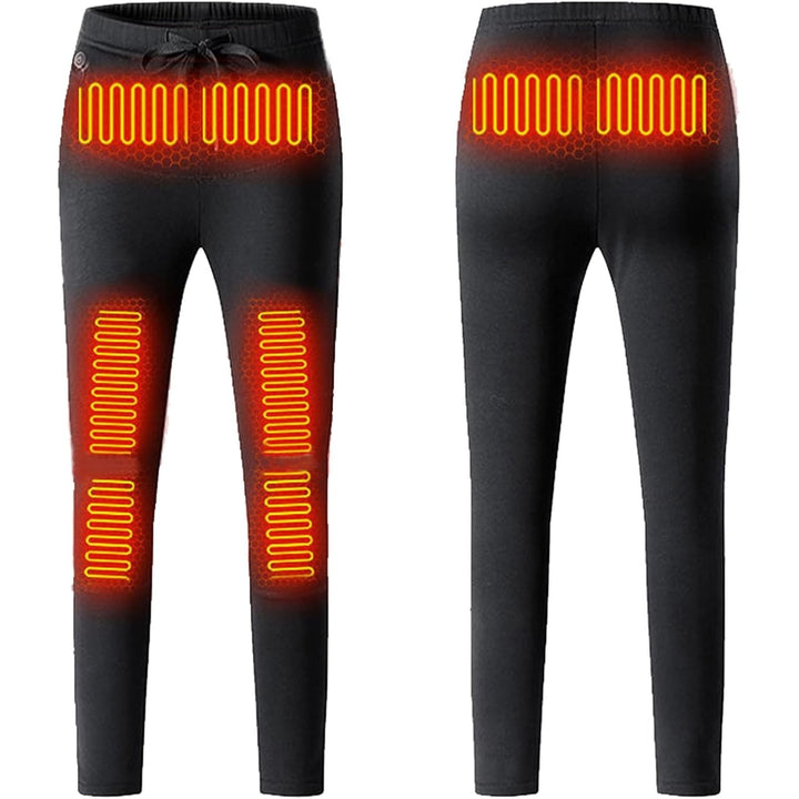 Pantaloni termici riscaldati USB unisex slim-fit per uomo e donna, ideali per calore invernale e sport outdoor.