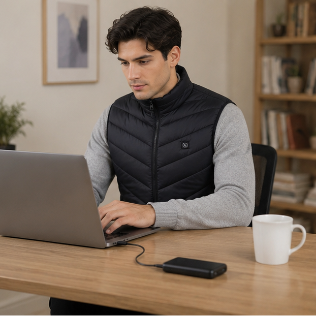 Sconfiggi il freddo con questo gilet riscaldato unisex, il tuo alleato per l'inverno e l'esterno.