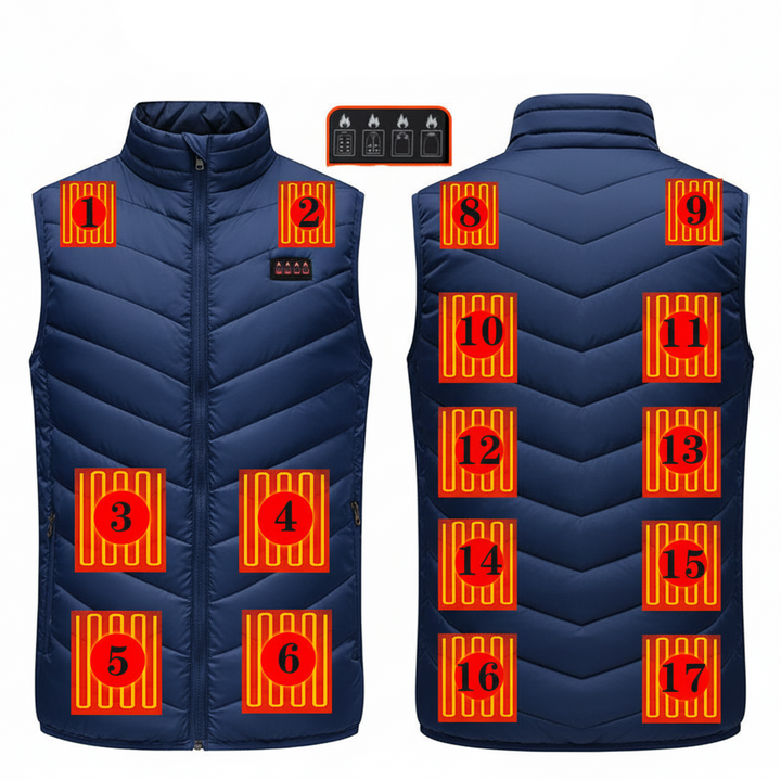 Gilet riscaldato unisex per combattere il freddo, abbigliamento termico essenziale per l'inverno.