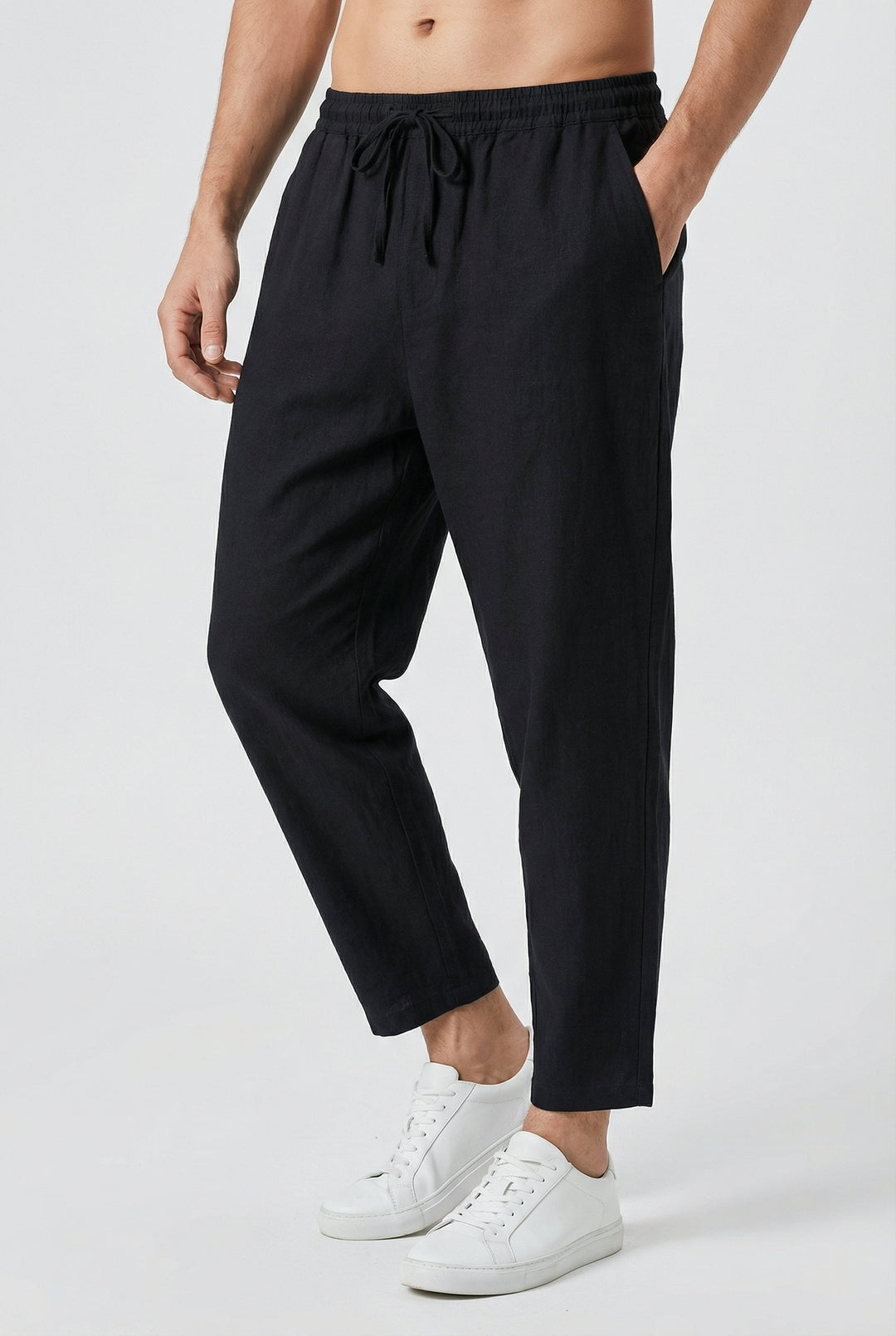 Pantaloni casual uomo a vestibilità ampia con tasche, perfetti per il relax estivo e un look versatile.
