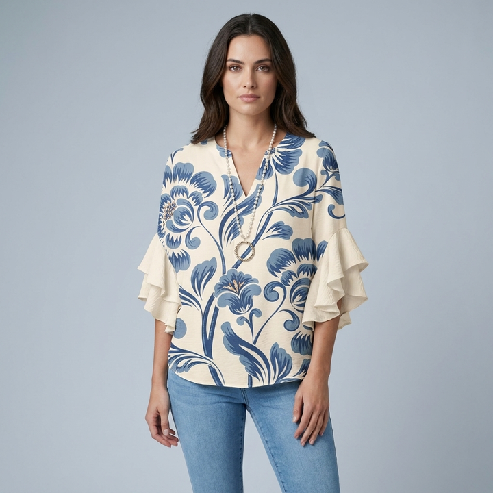 T-shirt donna estiva leggera ed elegante. Perfetta per comfort e stile versatile.