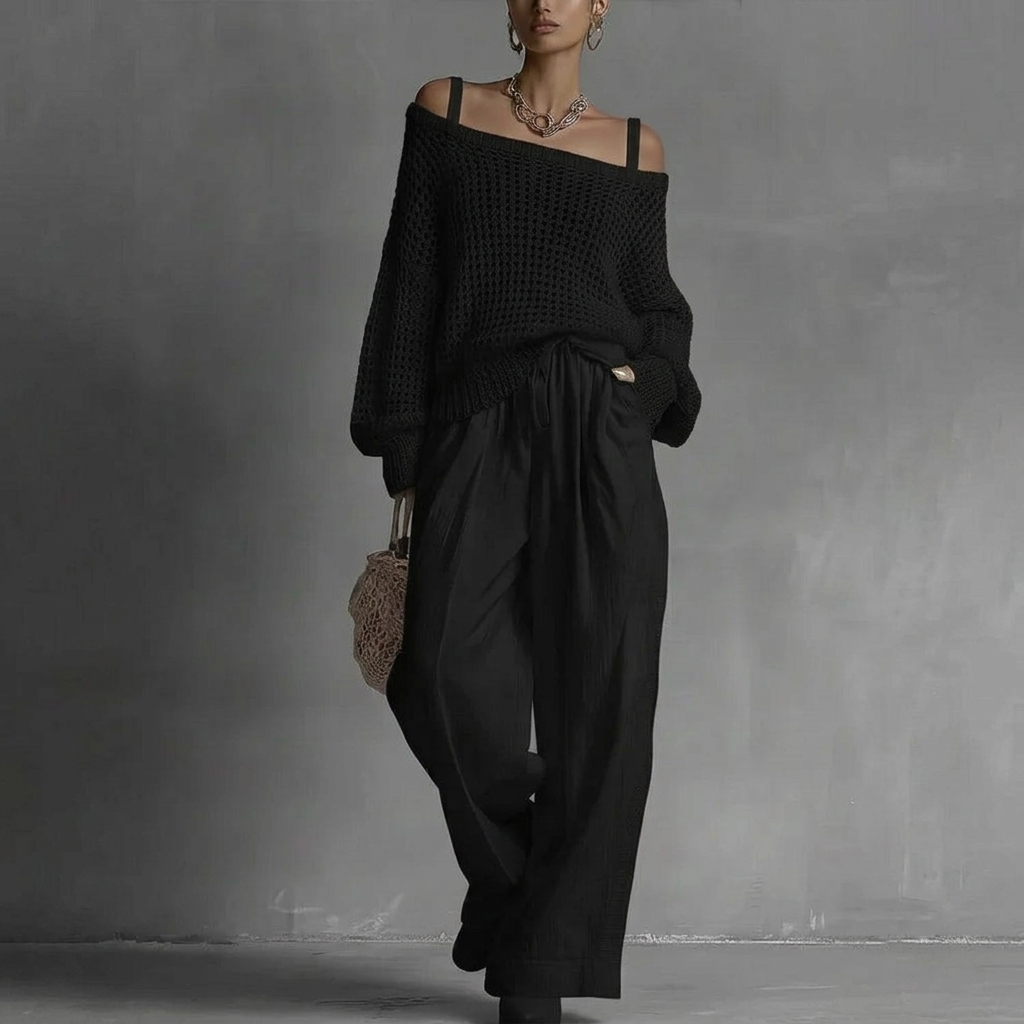 Moda femminile: set completo donna elegante due pezzi, versatile e moderno per ogni occasione.