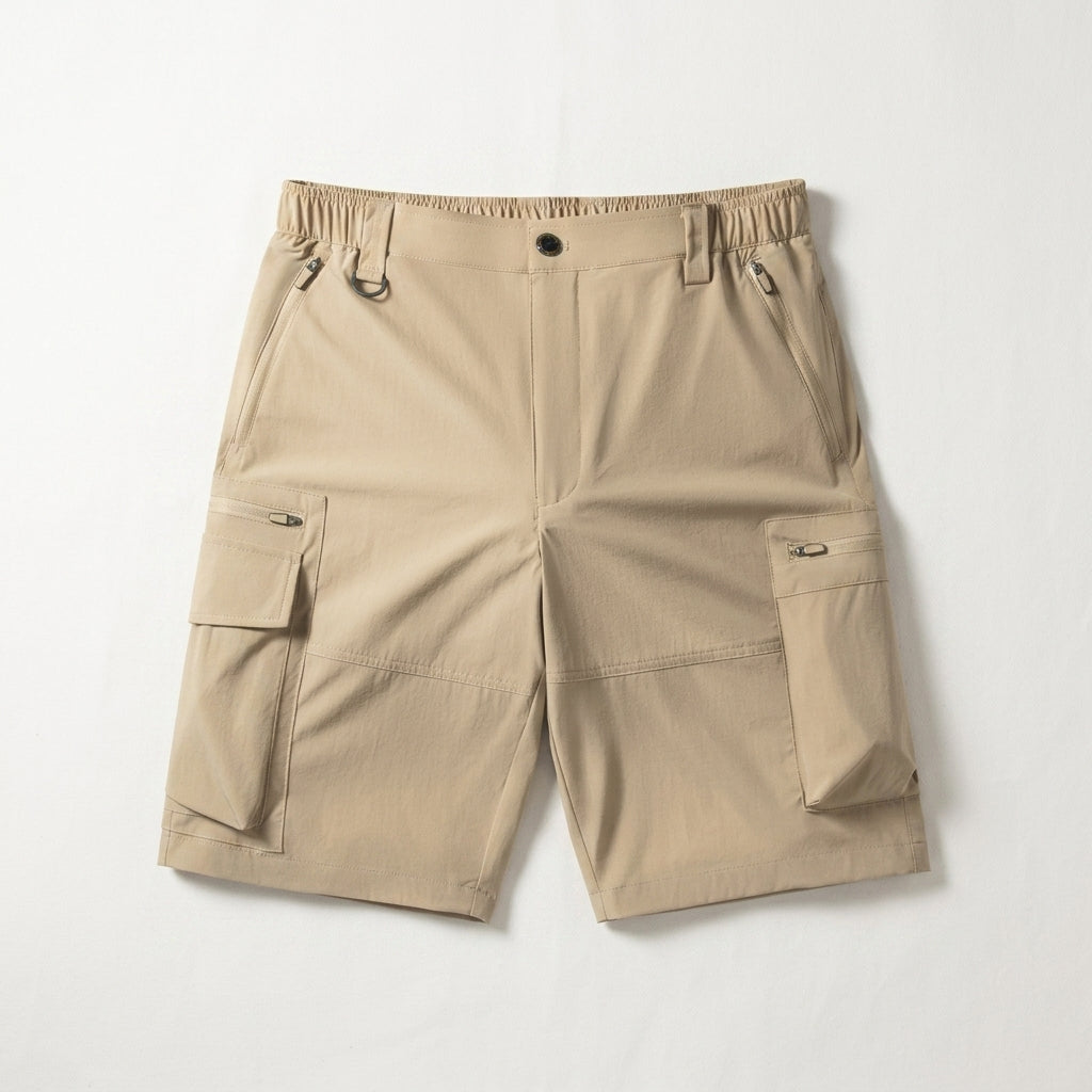 Nuovi pantaloncini cargo uomo con vita elasticizzata e tasche capienti. Perfetti per un look casual e moderno.