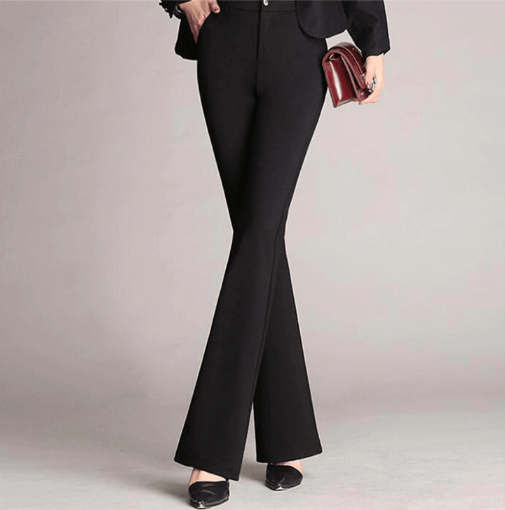 Pantaloni donna sartoriali taglio ad A vita alta, eleganti per ufficio o look casual chic.