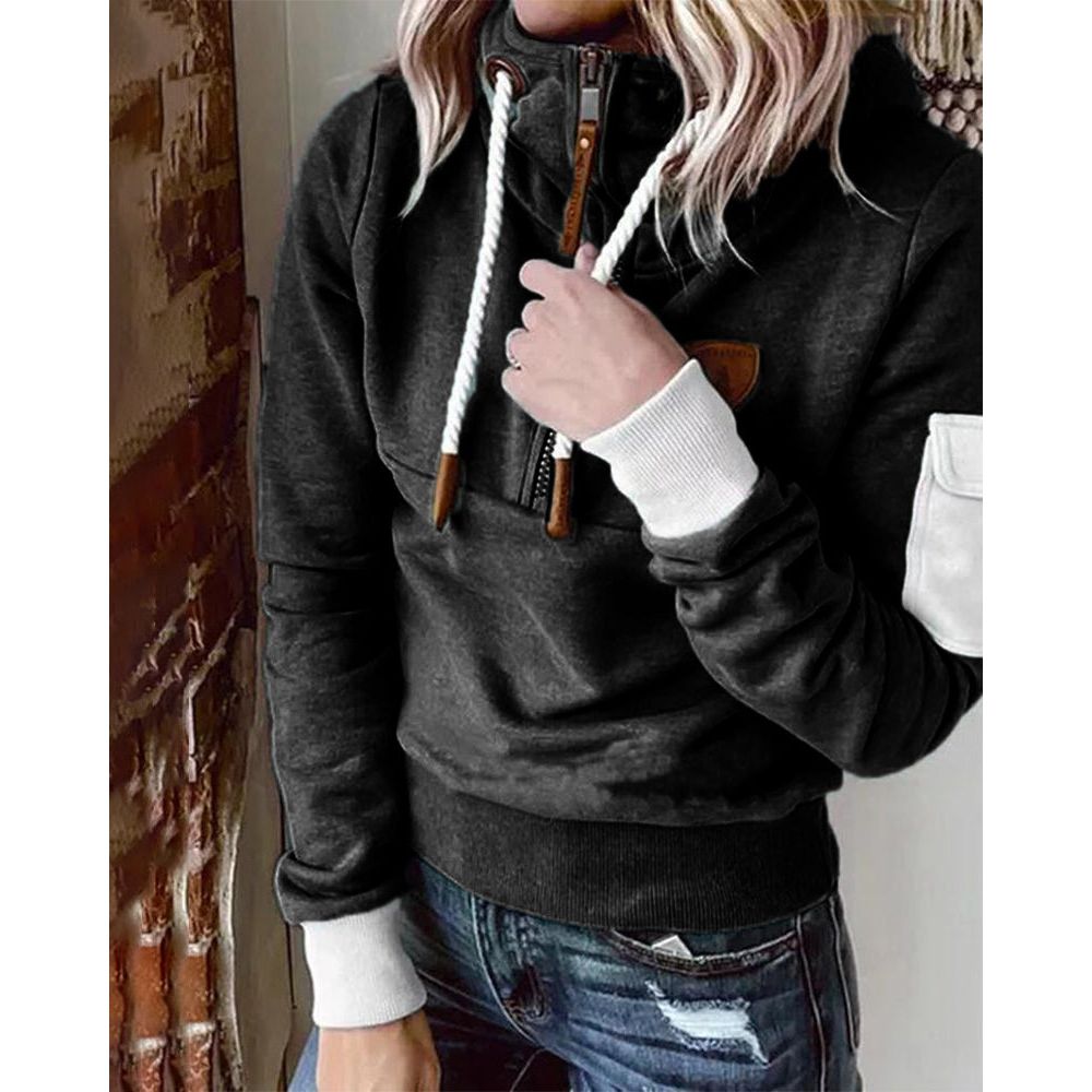 Felpa con cappuccio donna, design elegante e confortevole. Perfetta per ogni occasione casual, morbida e stilosa.
