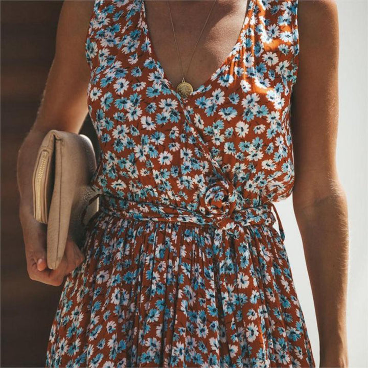 Maxi abito donna floreale stile boho-chic per l'estate. Perfetto per un outfit estivo elegante, vacanze o moda donna.