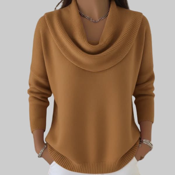 Moda invernale: maglione donna elegante girocollo, con esclusiva trama ondulata. Perfetto per un look sofisticato.