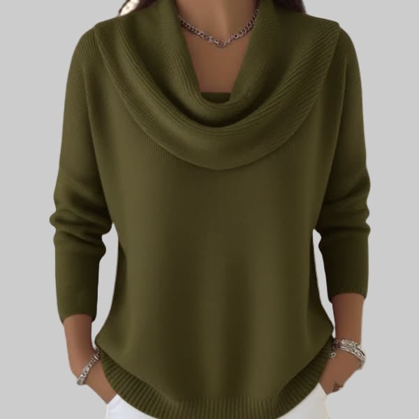 Maglia donna confortevole, girocollo, trama ondulata. Versatile per abbigliamento casual o look eleganti.
