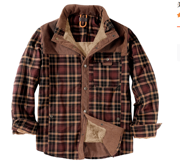 Giacca invernale da uomo boscaiolo, resistente al vento, multitasche, ideale per abbigliamento esterno robusto.