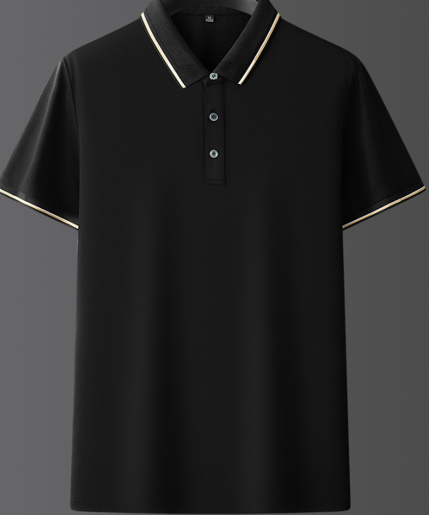 Elegante polo estiva da uomo, manica corta, ideale per un look casual-chic e comodo.