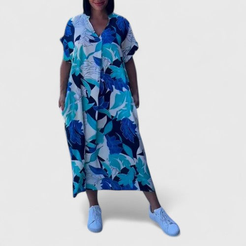 Abito floreale maxi donna boho elegante per primavera/estate. Perfetto per feste, lavoro e occasioni speciali.