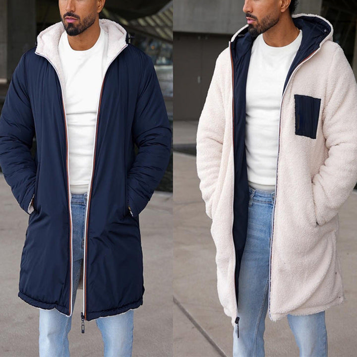 Giacca uomo casual bicolore, con morbida fodera in pile per calore extra. Perfetta per outfit autunnali e invernali.