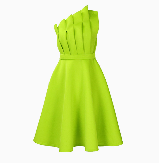 Abito da festa donna monospalla blu navy, vestito midi chic per eventi, matrimoni e celebrazioni.