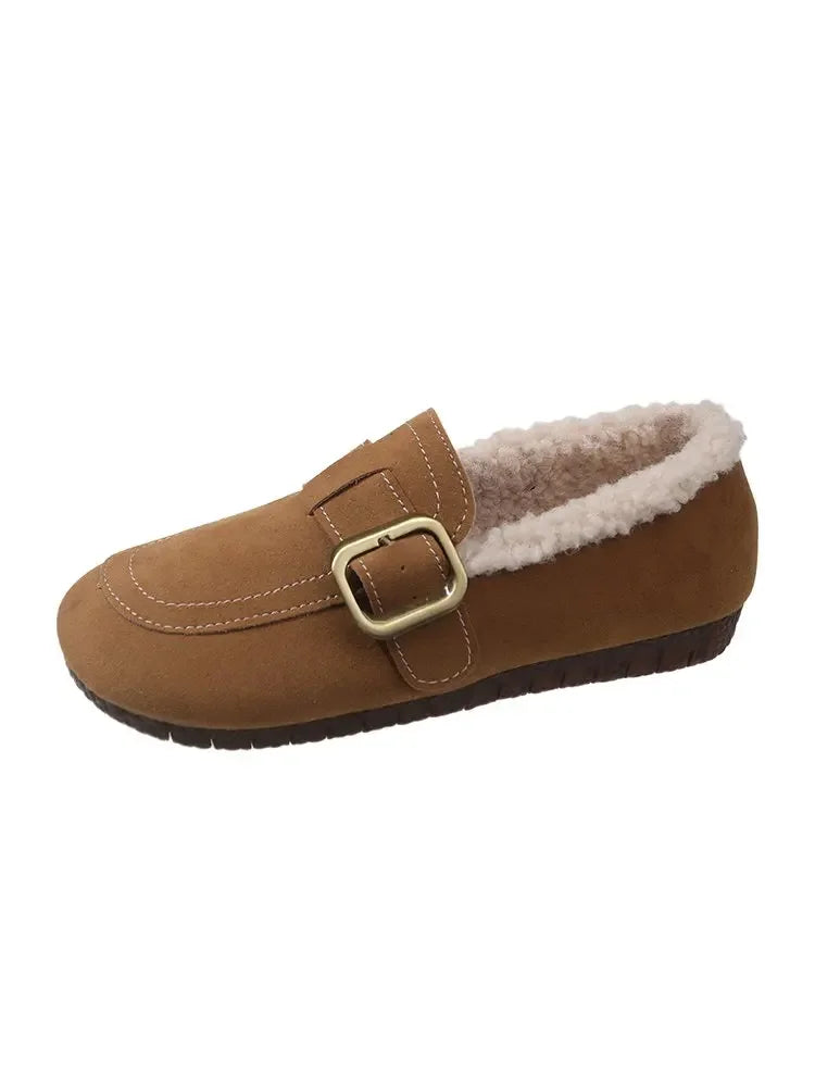 Mocassini da donna marroni stile retrò, scarpe casual versatili, perfette per comfort ed eleganza.