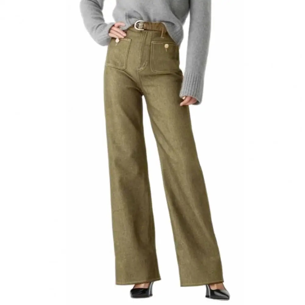 Jeans gamba larga donna per look casual-chic. Vita alta valorizza. Blu versatile.
