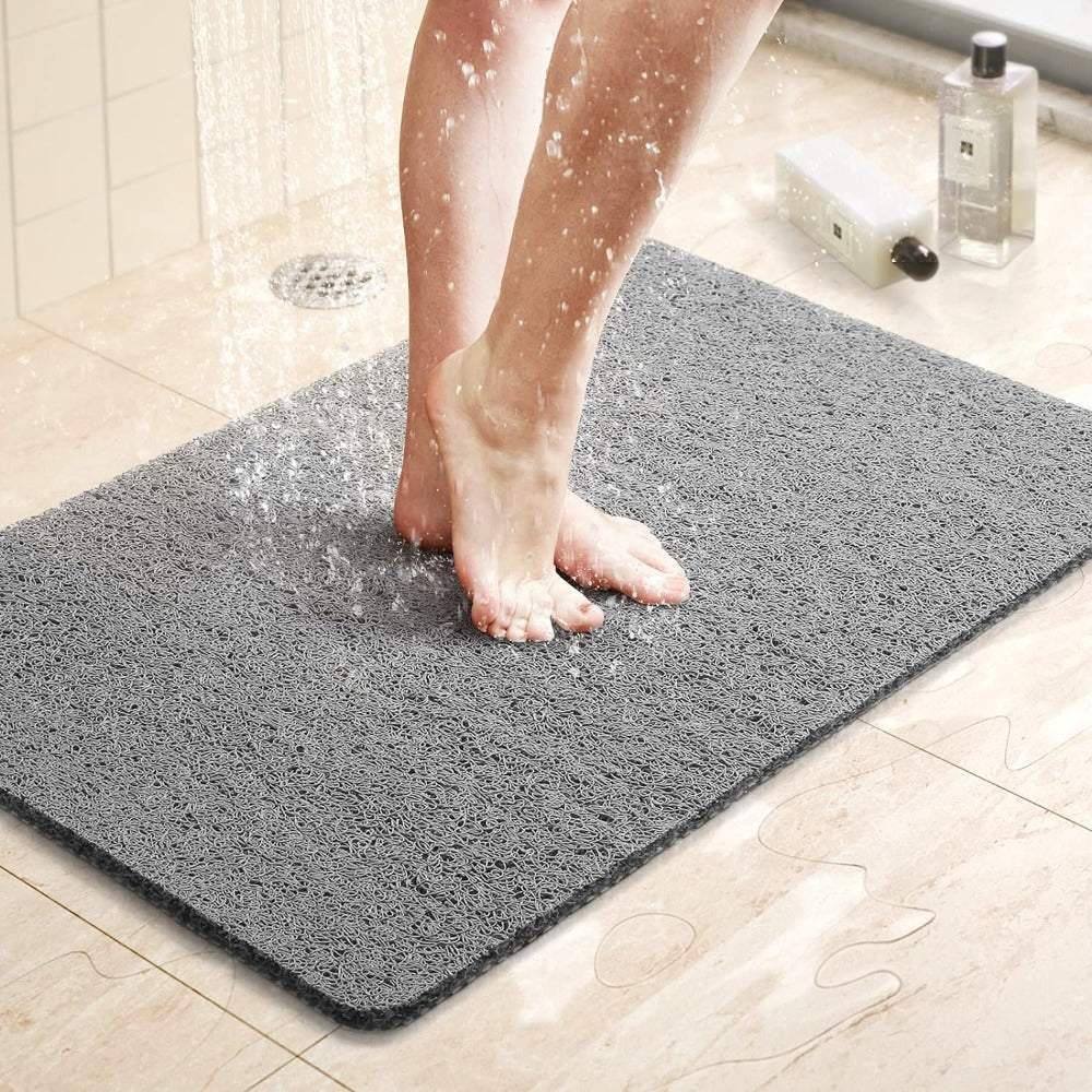 Tappetino bagno antiscivolo antibatterico, morbido e sicuro per doccia. Comfort piedi, igiene, drenaggio rapido.