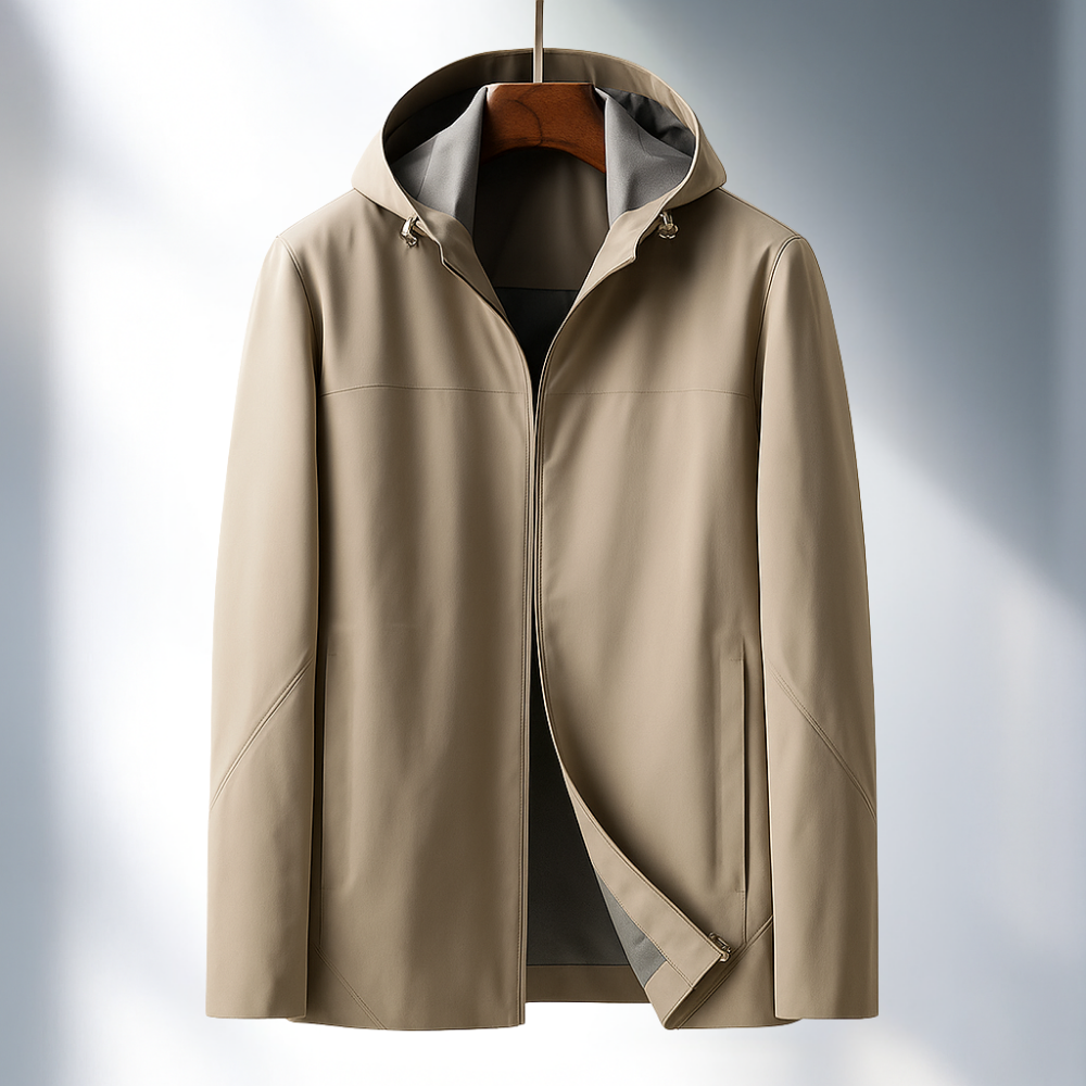 Giubbotto uomo invernale casual con cappuccio, perfetto per protezione dal freddo e moda urbana.