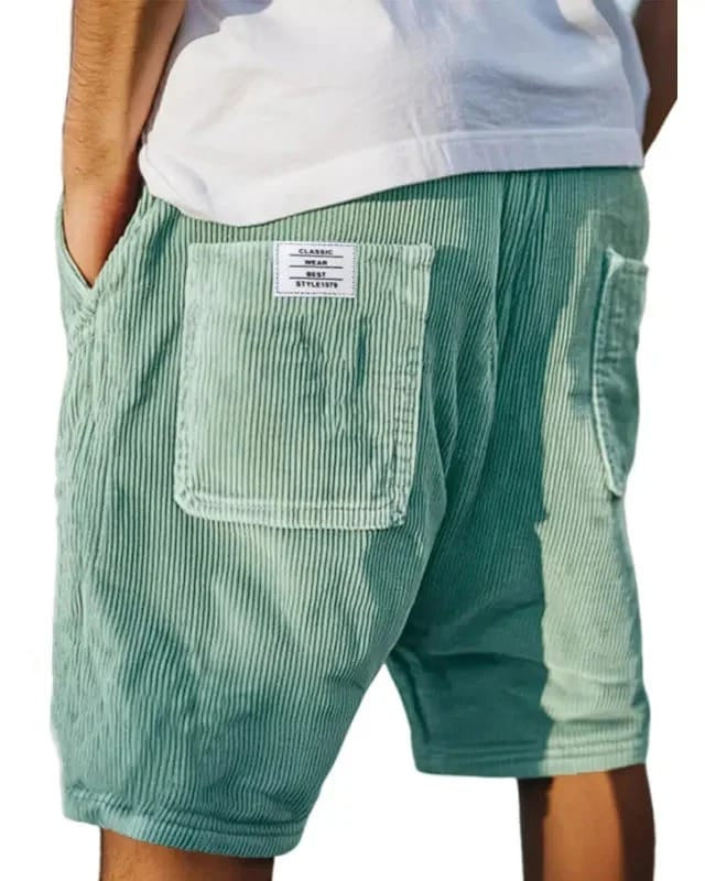 Pantaloncini uomo estivi casual a coste, ideali per passeggiate, spiaggia e tempo libero con stile.