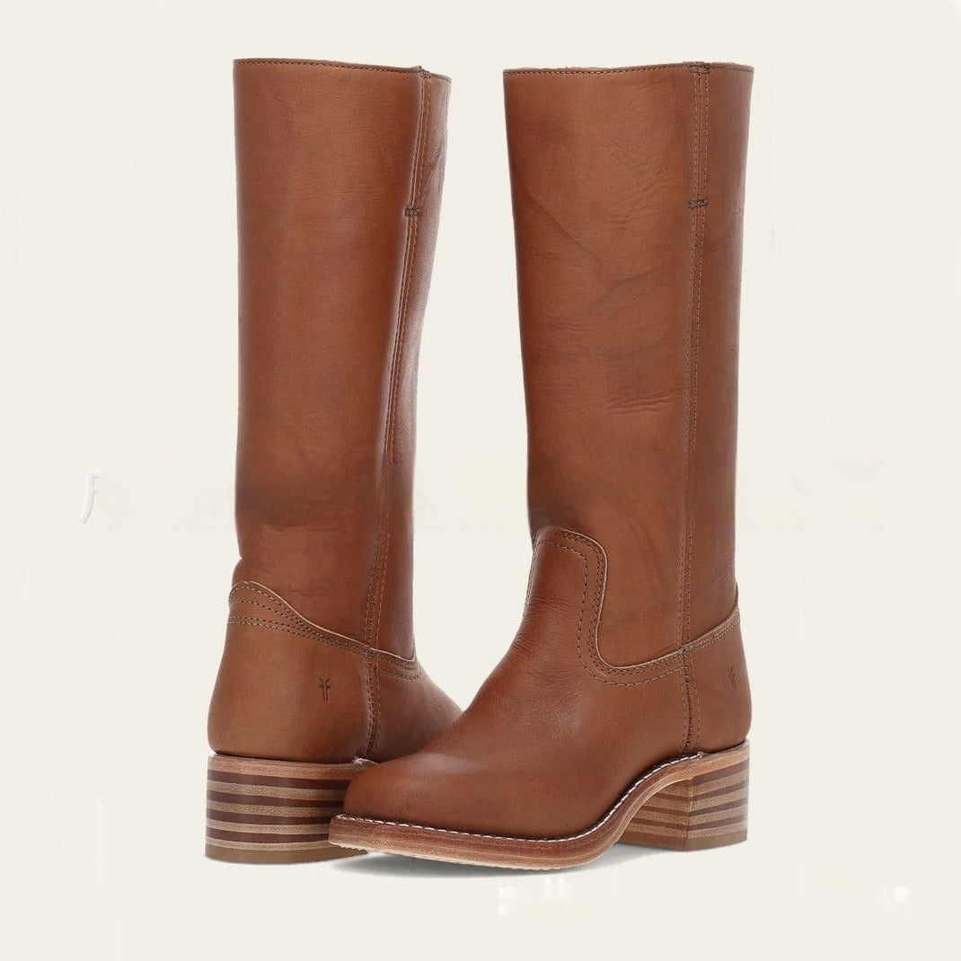Stivaletti cowboy da donna, perfetti per l'autunno, con punta squadrata e tacco medio stabile.