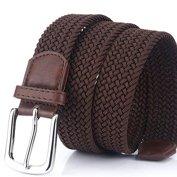 Cintura uomo in tela intrecciata, perfetta per un look casual quotidiano o un tocco di eleganza.