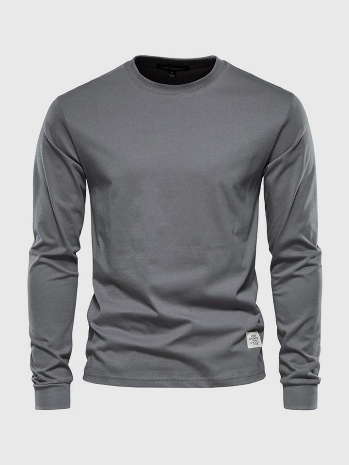 T-shirt a maniche lunghe uomo, vestibilità regolare, ideale come strato o capo singolo casual.