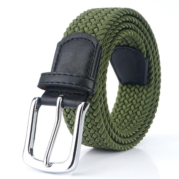 Cintura uomo intrecciata in tela, design casual ed elegante, accessorio versatile e confortevole.