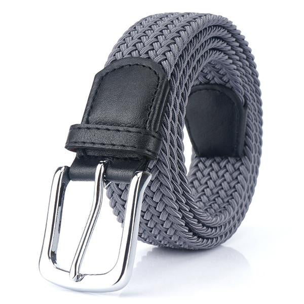 Accessorio moda uomo: cintura intrecciata versatile in tela, ideale per stili casual ed eleganti.