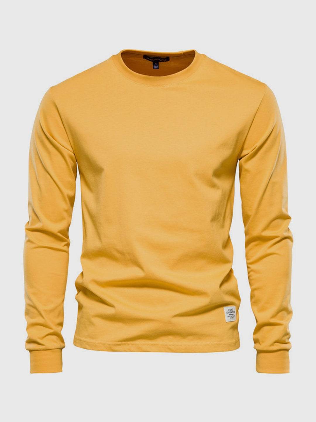 T-shirt uomo in tessuto morbido, girocollo, maniche lunghe, per un comfort duraturo e stile casual.