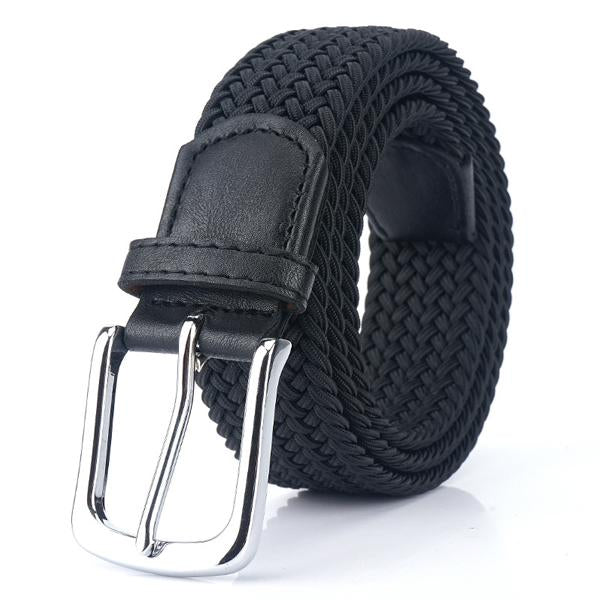 Cintura uomo in tela intrecciata regolabile, perfetta per ogni outfit casual o formale.