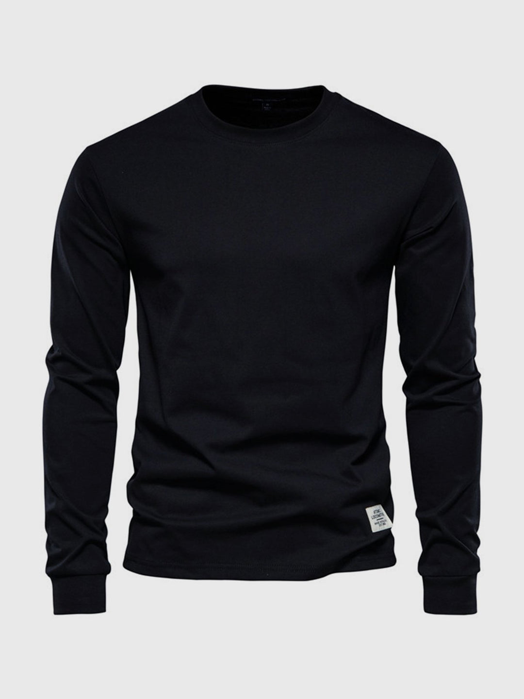 Maglietta casual uomo a maniche lunghe, girocollo, perfetta per completare outfit di moda maschile.