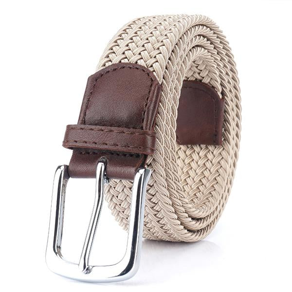 Cintura uomo intrecciata in tela, stile casual ed elegante per un look versatile.