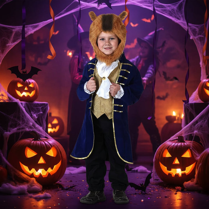 Costume da cavallo in peluche per bambini, vestito divertente per giochi e feste a tema.