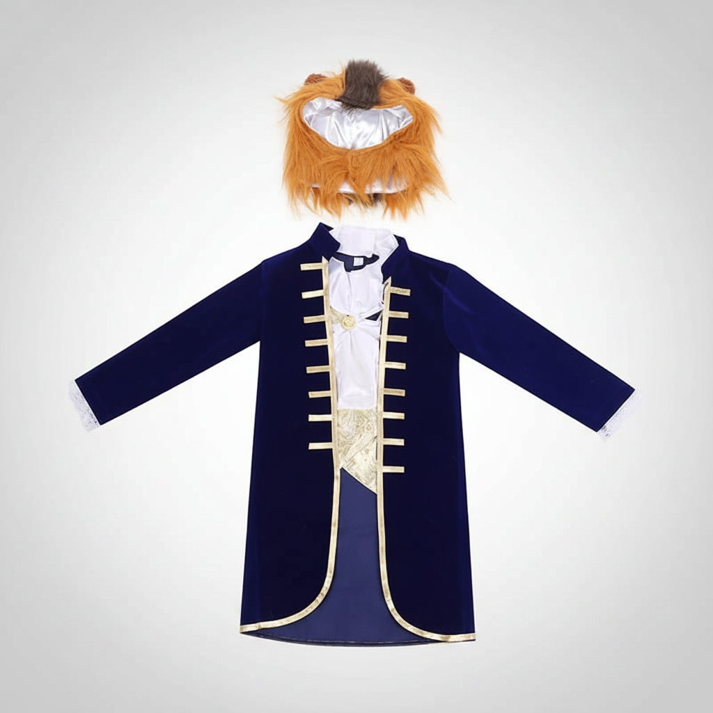 Incantevole costume da Bestia per bambino, ideale per ricreare fiabe e avventure fantasy a Halloween.