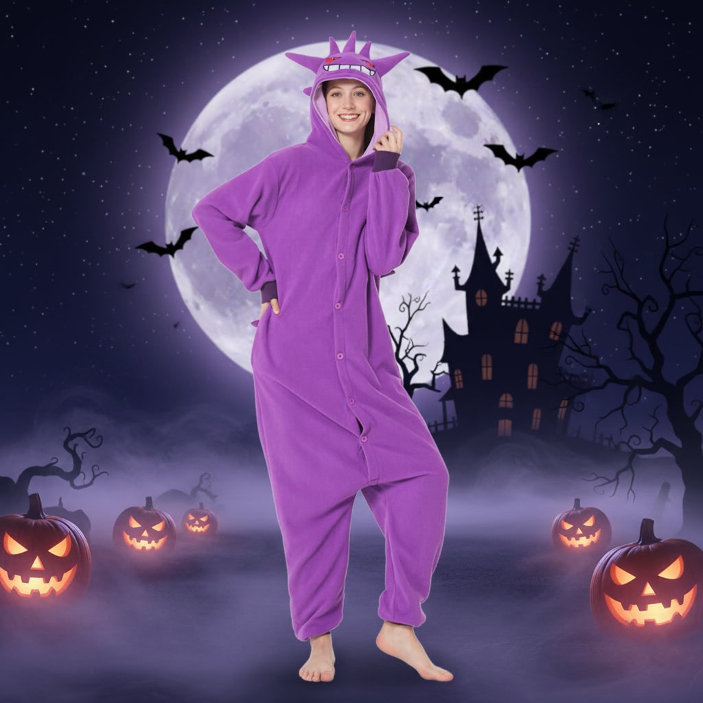 Pigiama onesie Grinch per bambini, accogliente e divertente in morbido pile verde.