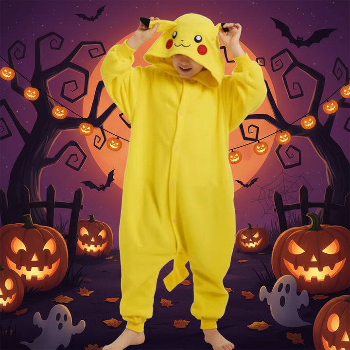 Costume Grinch in pile per bambini, ideale per Natale, Halloween o come comodo pigiama.